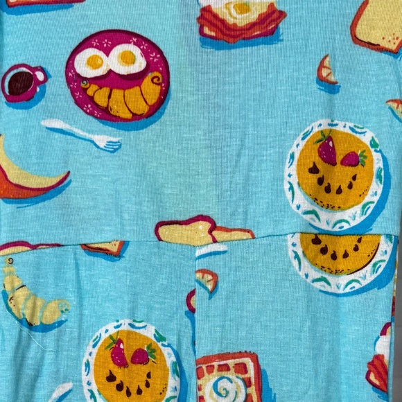 Munki Munki Toddler Girls Blue Pink Food Pattern One Piece LS Pajamas Pj Sz. 2T - Picture 14 of 15